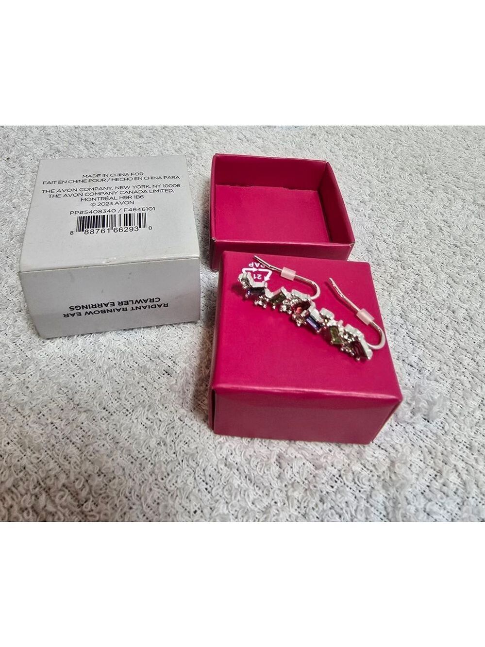 Women's Avon Radiant Rainbow Ear Crawler Earrings One Size Silver Multicolor